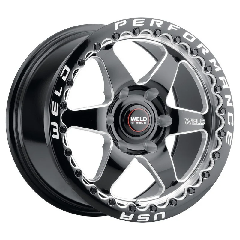 Weld S909 17x10 Ventura 6 Beadlock 6x135 ET42 BS7.25 Gloss BLK MIL DIA 87.1 - Image 3