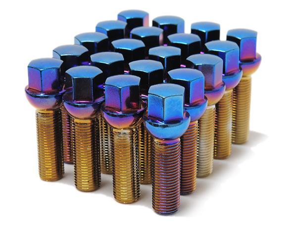 Wheel Mate Mevius Lug Bolt Set of 20 - Blue Neon 14x1.50 27mm Cone 60 DEG TAP - Image 3