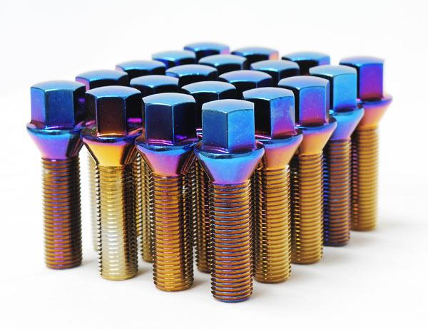 Wheel Mate Mevius Lug Bolt Set of 20 - Chrome Neon 14x1.50 27mm Cone 60 DEG TAP - Image 2