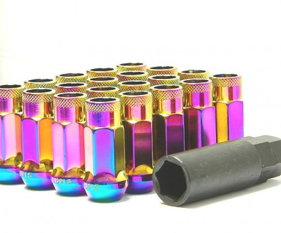 Wheel Mate Muteki SR48 Open End Locking Lug Nut Set of 4 - Blue 12x1.25 48mm