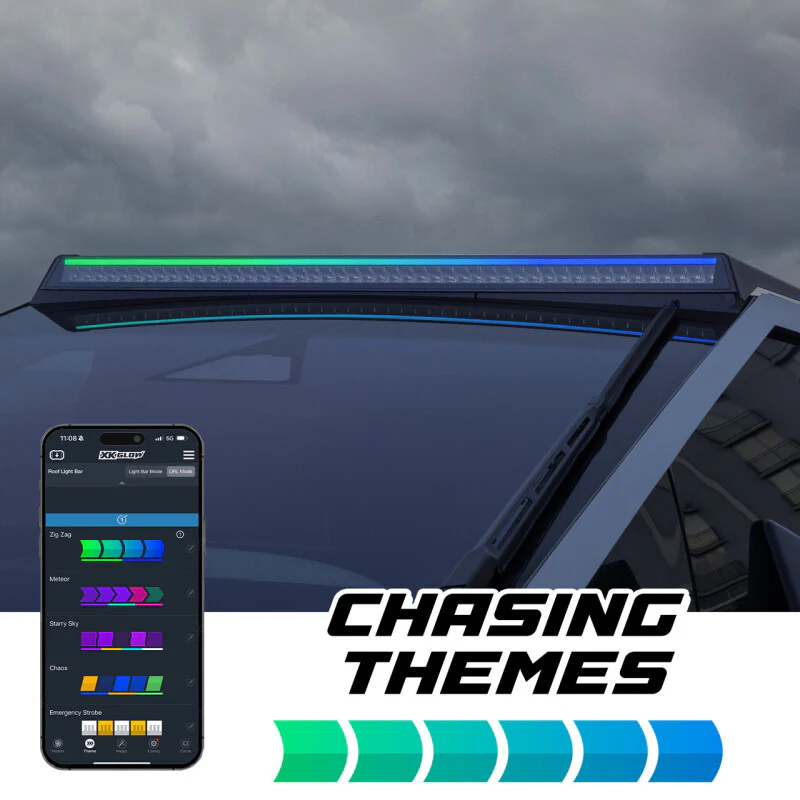 XK Glow Tesla Cybertruck XKmax 50in Roof LED Off-Road Light Bar w/ RGBW Chasing DRL & App Control - Image 4