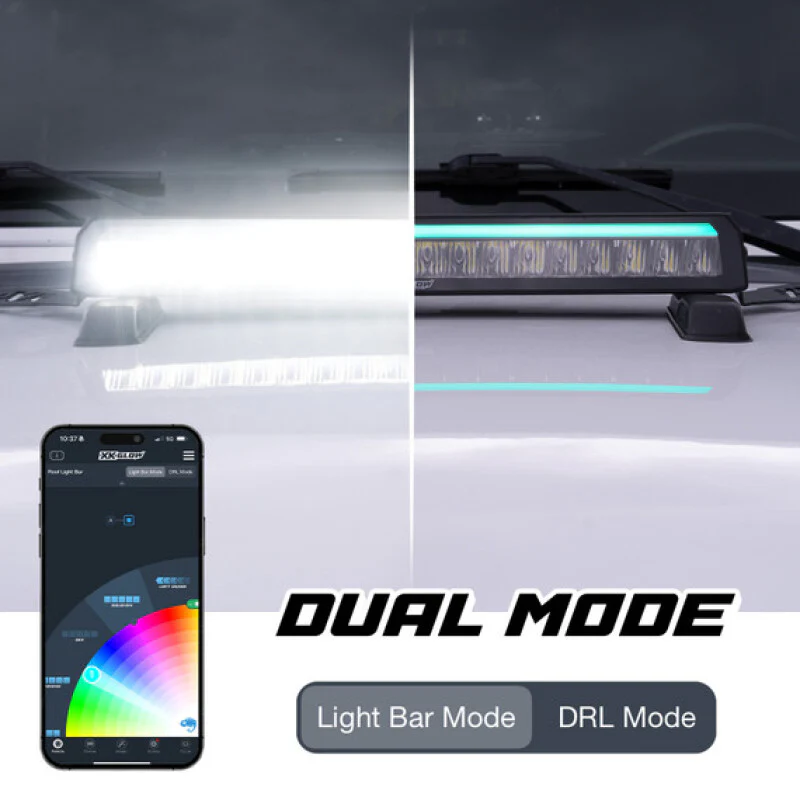 XK Glow XKmax 7in Offroad Light Bar w/ RGBW Chasing DRL & App Control - Image 2