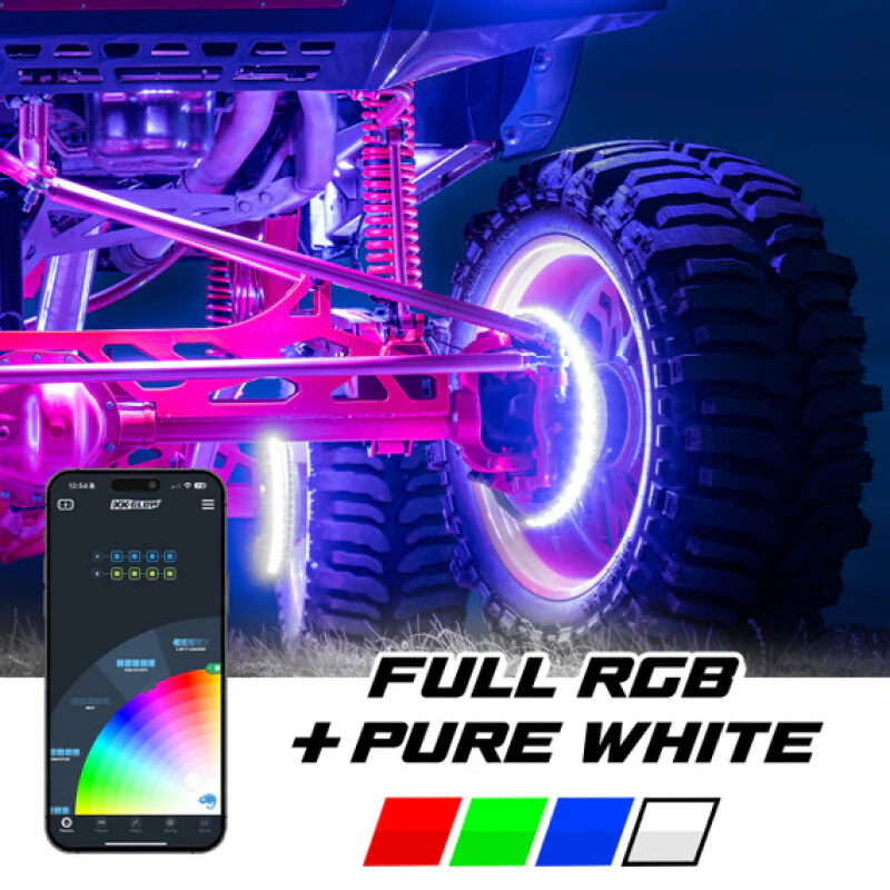 XKGlow XKmax 15in LED Ultra 3-Row Wheel Ring Light Kit w/RGBW Color Chasing App Control - Image 4