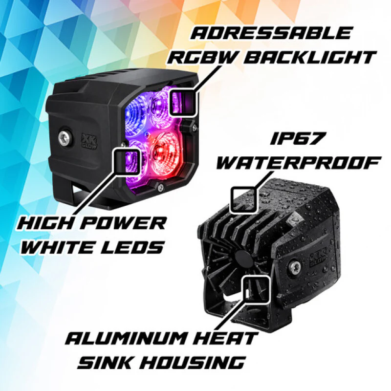 XKGlow XKmax RGBW Addressable Cube Light Kit - Spot Beam - Image 4