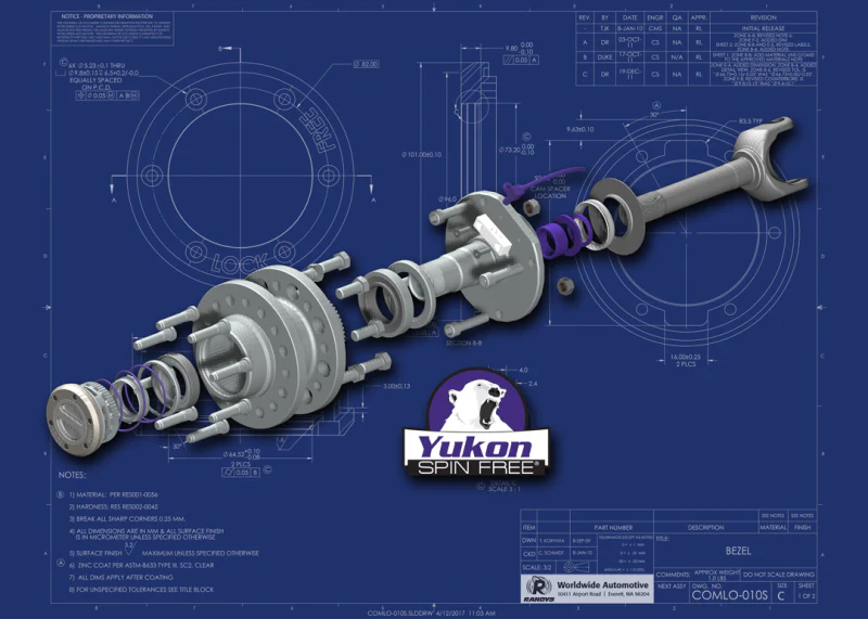 Yukon Gear Spin Free Locking Hub Conversion Kit For Dana 60 & Aam / 00-08 SRW Dodge - Image 8